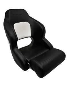 Flip up bootstoel 61x55x76cm carbon look zwart-wit
