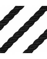 10mm 3-strengs polyester zwart